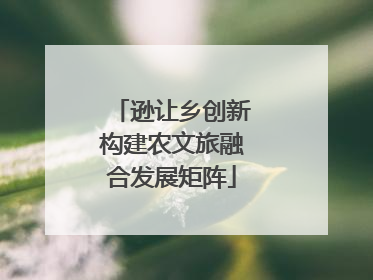 逊让乡创新构建农文旅融合发展矩阵