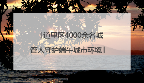 道里区4000余名城管人守护端午城市环境