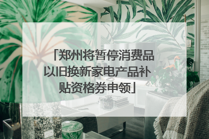 郑州将暂停消费品以旧换新家电产品补贴资格券申领