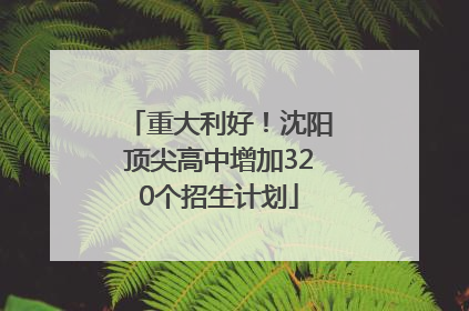 重大利好！沈阳顶尖高中增加320个招生计划