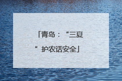 青岛：“三夏”护农话安全