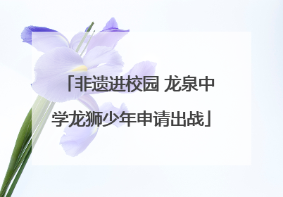 非遗进校园 龙泉中学龙狮少年申请出战