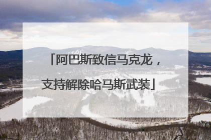 阿巴斯致信马克龙，支持解除哈马斯武装