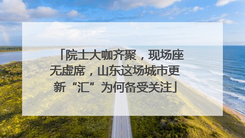 院士大咖齐聚，现场座无虚席，山东这场城市更新“汇”为何备受关注