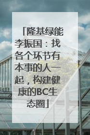 隆基绿能李振国：找各个环节有本事的人一起，构建健康的BC生态圈