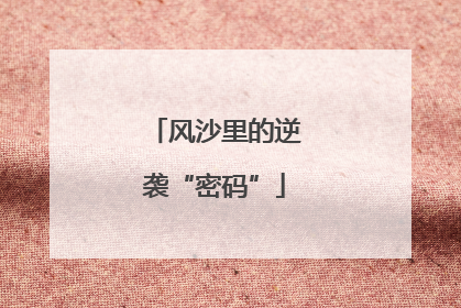 风沙里的逆袭“密码”