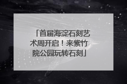 首届海淀石刻艺术周开启！来紫竹院公园玩转石刻