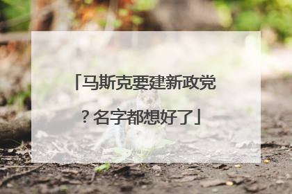 马斯克要建新政党？名字都想好了