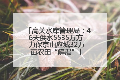 高关水库管理局：46天供水5535万方 力保京山应城32万亩农田“解渴”
