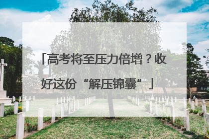 高考将至压力倍增？收好这份“解压锦囊”