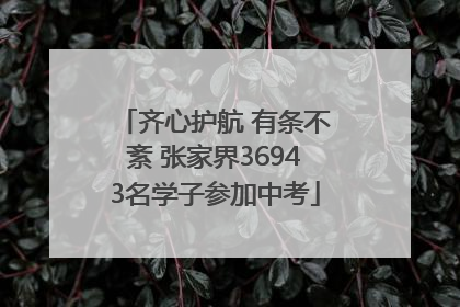 齐心护航 有条不紊 张家界36943名学子参加中考