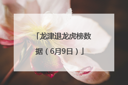 龙津退龙虎榜数据（6月9日）