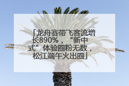 龙舟赛带飞客流增长890%，“新中式”体验圈粉无数，松江端午火出圈