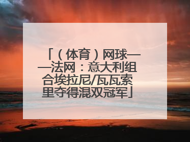 （体育）网球——法网：意大利组合埃拉尼/瓦瓦索里夺得混双冠军