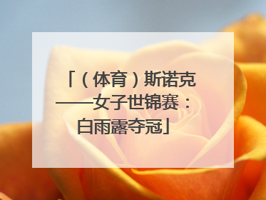 （体育）斯诺克——女子世锦赛：白雨露夺冠