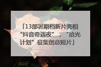 13部暑期档新片亮相“抖音奇遇夜”，“拾光计划”征集创意短片