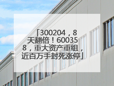 300204，8天翻倍！600358，重大资产重组，近百万手封死涨停
