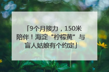 9个月接力，150米陪伴！海淀“柠檬黄”与盲人姑娘有个约定