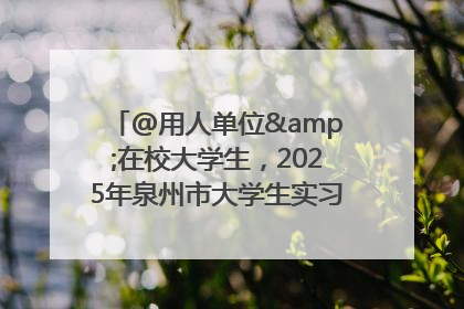 @用人单位&在校大学生，2025年泉州市大学生实习“扬帆计划”来啦！
