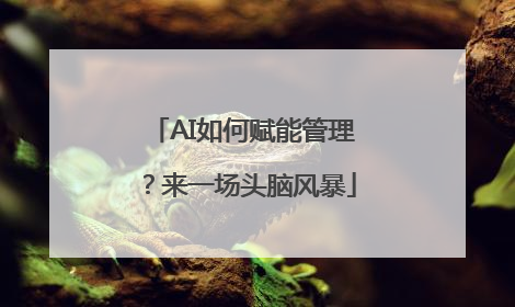 AI如何赋能管理？来一场头脑风暴